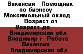 Вакансия : Помощник по бизнесу   › Максимальный оклад ­ 39 999 › Возраст от ­ 18 › Возраст до ­ 70 - Владимирская обл., Владимир г. Работа » Вакансии   . Владимирская обл.,Владимир г.